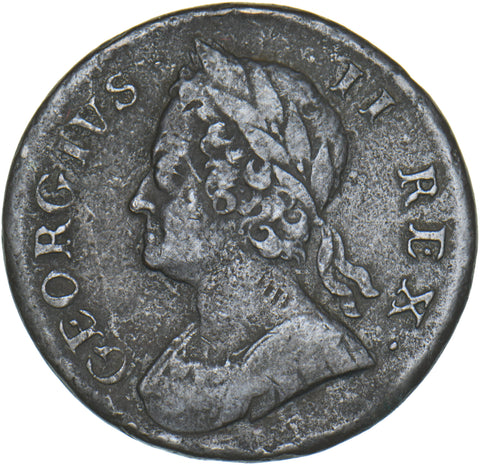1754 Halfpenny - George II British Copper Coin