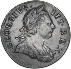 1771 Halfpenny - George III British Copper Coin - Nice
