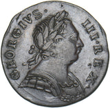 1773 Halfpenny (Contemporary Counterfeit) - George III British Copper Coin -Nice