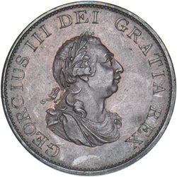 1799 Halfpenny - George III British Copper Coin - Very Nice