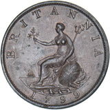 1799 Halfpenny - George III British Copper Coin - Very Nice