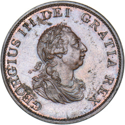 1799 Halfpenny - George III British Copper Coin - Superb