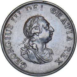 1799 Halfpenny - George III British Copper Coin - Nice