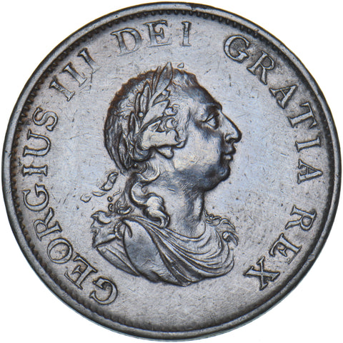 1799 Halfpenny - George III British Copper Coin - Nice