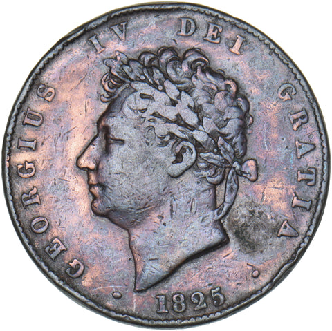 1825 Halfpenny - George IV British Copper Coin