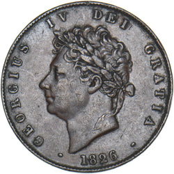 1826 Halfpenny - George IV British Copper Coin - Nice