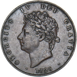 1826 Halfpenny - George IV British Copper Coin - Nice