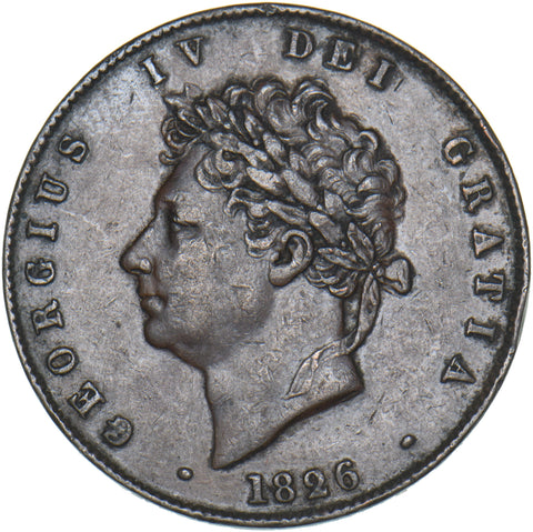 1826 Halfpenny - George IV British Copper Coin - Nice