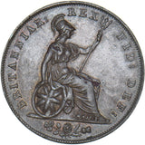 1827 Halfpenny - George IV British Copper Coin - Very Nice