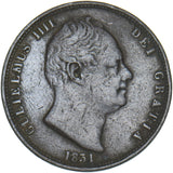 1831 Halfpenny - William IV British Copper Coin