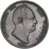 1834 Halfpenny - William IV British Copper Coin - Nice