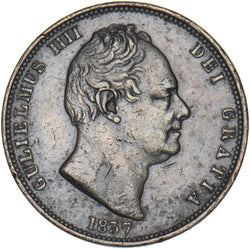 1837 Halfpenny - William IV British Copper Coin - Nice