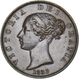 1839 Isle of Man Halfpenny - Victoria Copper Coin - Very Nice