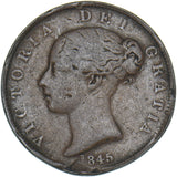 1845 Halfpenny - Victoria British Copper Coin