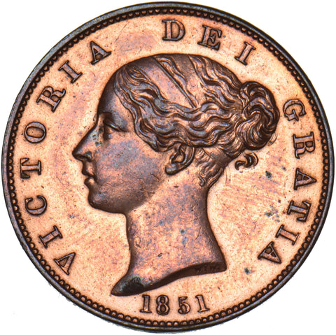 1851 Halfpenny - Victoria British Copper Coin