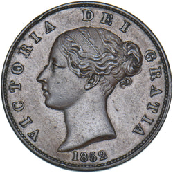 1852 Halfpenny - Victoria British Copper Coin - Very Nice