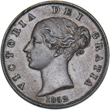 1852 Halfpenny - Victoria British Copper Coin - Very Nice