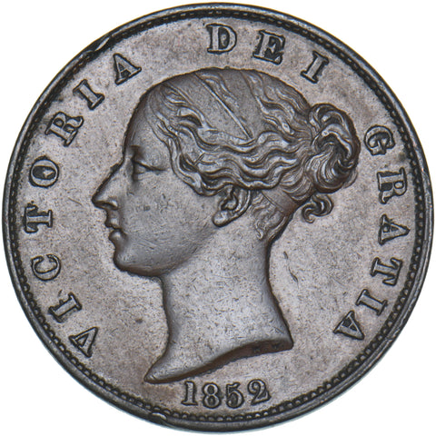 1852 Halfpenny - Victoria British Copper Coin - Very Nice