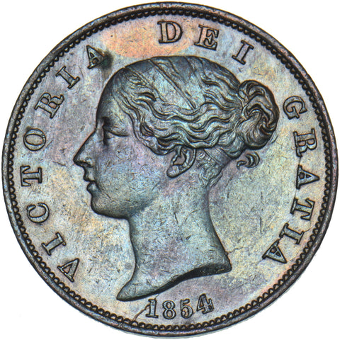 1854 Halfpenny - Victoria British Copper Coin - Nice