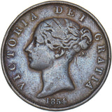 1854 Halfpenny - Victoria British Copper Coin