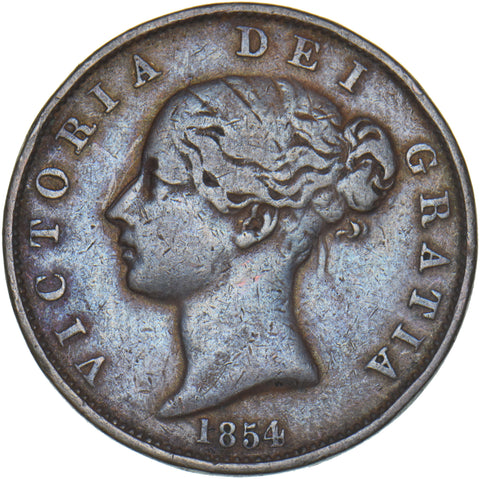 1854 Halfpenny - Victoria British Copper Coin