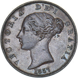 1857 Halfpenny - Victoria British Copper Coin - Nice