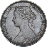 1861 Halfpenny (F277) - Victoria British Bronze Coin - Nice