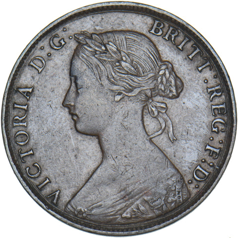 1861 Halfpenny (F277) - Victoria British Bronze Coin - Nice