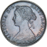 1861 Halfpenny (F277) - Victoria British Bronze Coin - Very Nice