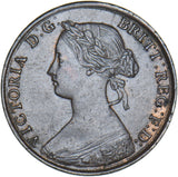 1861 Halfpenny (F277) - Victoria British Bronze Coin - Very Nice