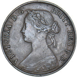 1861 Halfpenny (F277) - Victoria British Bronze Coin - Nice