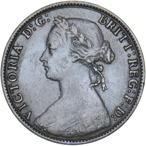 1874 H Halfpenny - Victoria British Bronze Coin - Nice