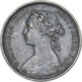 1875 H Halfpenny - Victoria British Bronze Coin - Nice