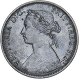 1876 H Halfpenny - Victoria British Bronze Coin - Nice