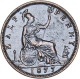 1877 Halfpenny - Victoria British Bronze Coin