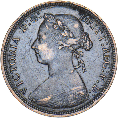 1886 Halfpenny - Victoria British Bronze Coin - Nice