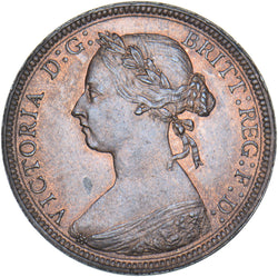 1887 Halfpenny - Victoria British Bronze Coin - Superb