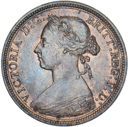 1887 Halfpenny - Victoria British Bronze Coin - Very Nice
