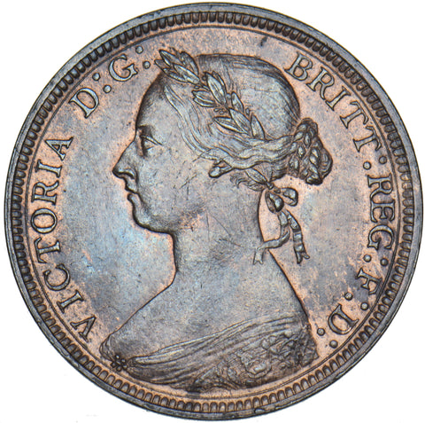 1887 Halfpenny - Victoria British Bronze Coin - Very Nice