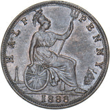 1888 Halfpenny - Victoria British Bronze Coin - Very Nice