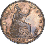 1889 Halfpenny - Victoria British Bronze Coin - Very Nice