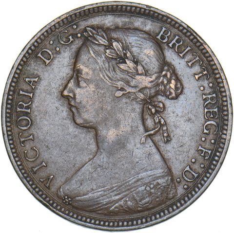 1891 Halfpenny - Victoria British Bronze Coin - Very Nice