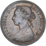 1892 Halfpenny - Victoria British Bronze Coin - Very Nice
