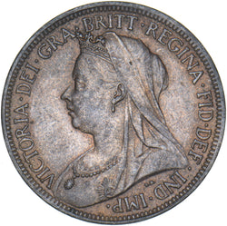 1895 Halfpenny - Victoria British Bronze Coin - Very Nice