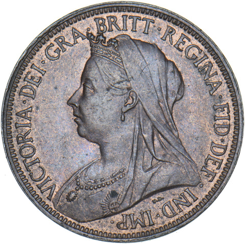 1897 Halfpenny - Victoria British Bronze Coin - Very Nice