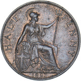 1897 Halfpenny - Victoria British Bronze Coin - Very Nice