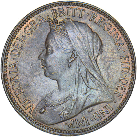 1899 Halfpenny - Victoria British Bronze Coin - Very Nice
