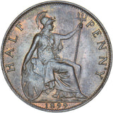 1899 Halfpenny - Victoria British Bronze Coin - Very Nice