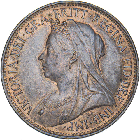 1901 Halfpenny - Victoria British Bronze Coin - Very Nice