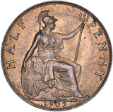 1902 Halfpenny - Edward VII British Bronze Coin - Superb